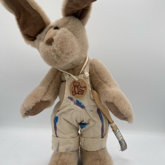 Vtg Bonita Bears Bunny With Paintbrush Wood Box- cert of authenticity- 1st ed - Picture 2 of 7
